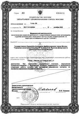 Больница №15 им. Филатова (ГКБ 15) лицензия №24