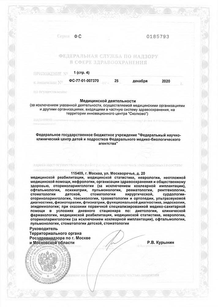 ЦДКБ ФМБА лицензия №12