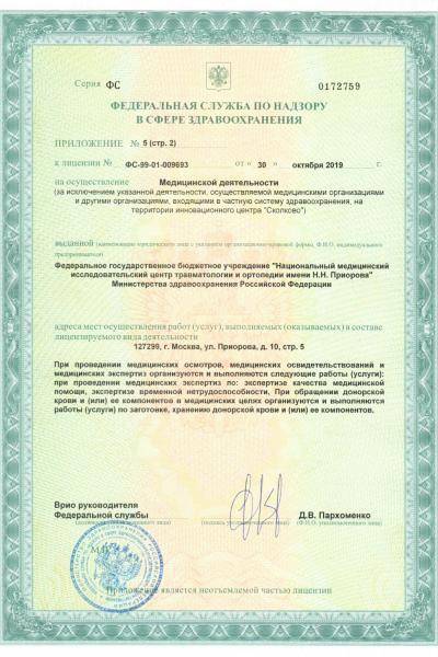 Институт Приорова (ЦИТО) лицензия №3