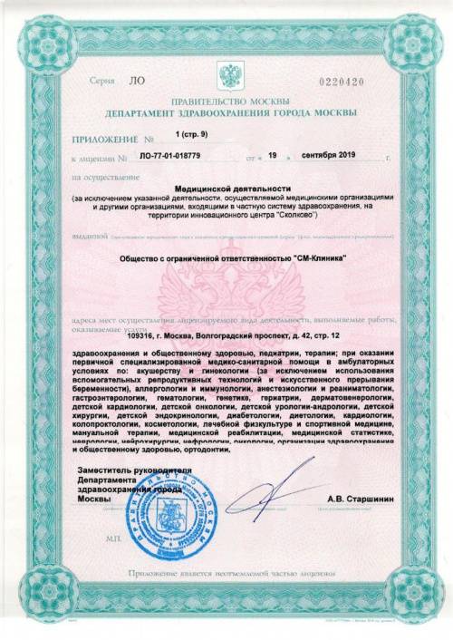 «СМ-Клиника» на Волгоградском проспекте лицензия №2