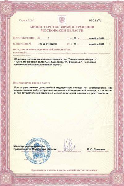 Томоград в Жуковском лицензия №4