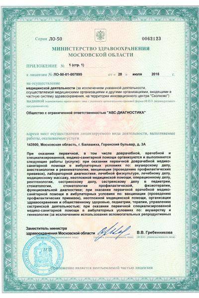 АВС-медицина в Балашихе лицензия №2